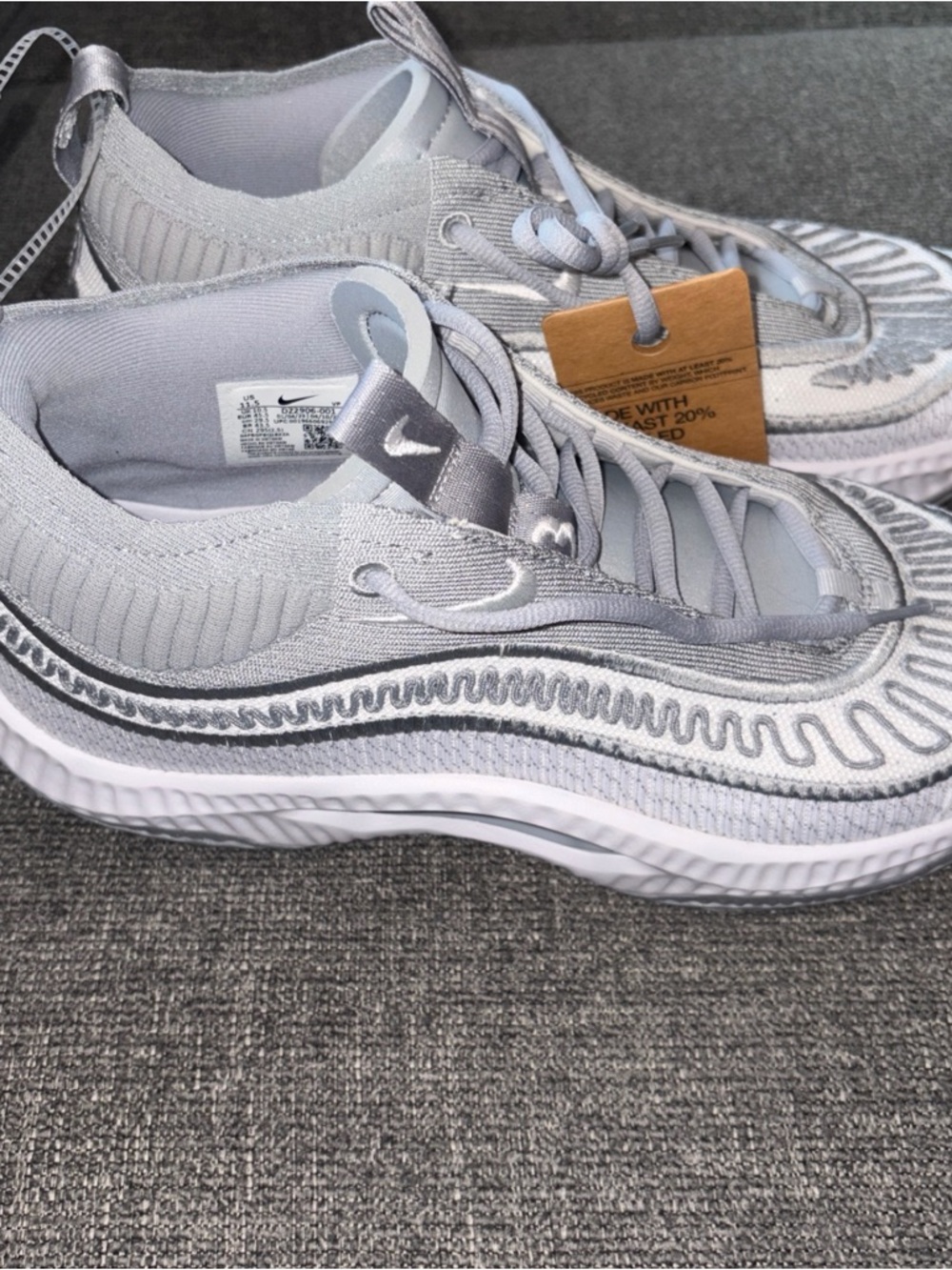 New Nike Cosmic Unity 3TB Wolf Grey Knit Wave Runner Sneakers Men’s Size:11.5